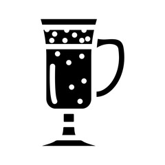 oat milk latte meal drink glyph icon vector illustration