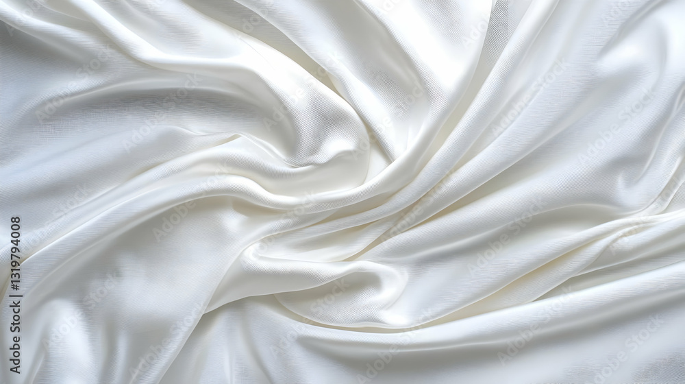 Poster abstract white fabric drape with smooth waves and a luxurious texture under soft lighting creating a