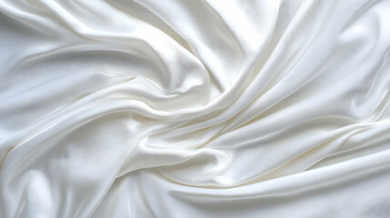 Obraz premium Abstract White Fabric Drape with Smooth Waves and a Luxurious Texture Under Soft Lighting Creating a Sense of Elegance and Movement