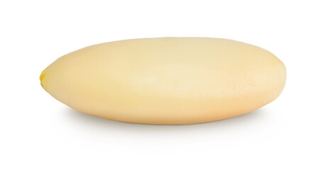 Shelled European pine nuts isolated on white background with full depth of field