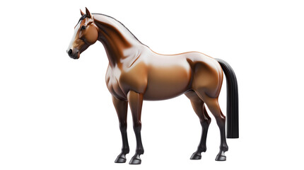 Obraz premium A majestic horse standing in profile, showcasing its elegant form and rich brown coat with a co