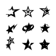 icon y2k abstract. Retro Stars Stickers vector