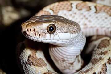 Obraz premium Snake with a head and eyes close up shot