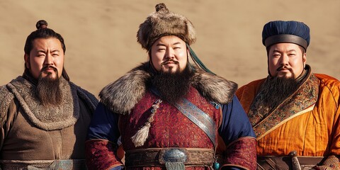 mongolian fashion concept with modern and traditional clothing style