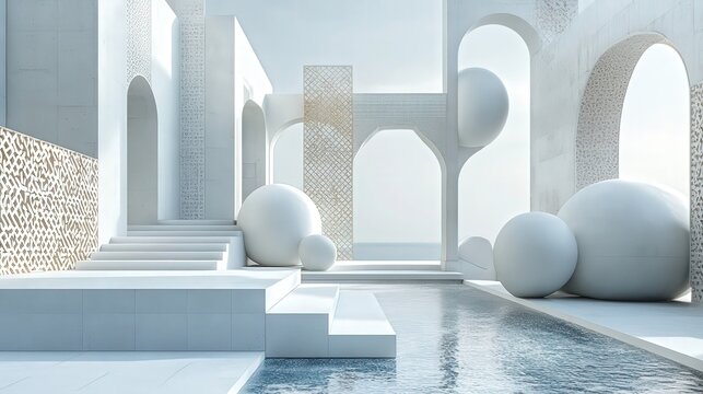 Innovative image representing global design, featuring fusion of architectural styles, materials, and patterns from various cultures around world, creating harmonious visually compelling composition