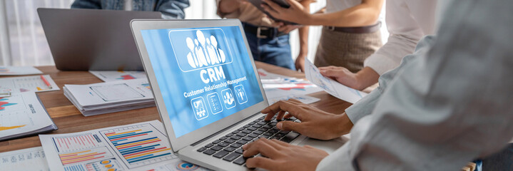 Customer relationship management system on brisk computer for CRM business and enterprise
