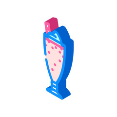 milkshake glass meal drink isometric icon vector illustration