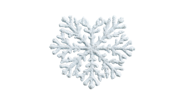 Delicate snowflake heart clipart white seasonal graphic design minimalistic style elegant presentation