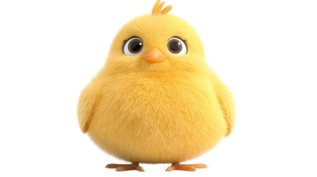 Adorable baby chick with soft yellow feathers studio animal portrait close-up cuteness concept