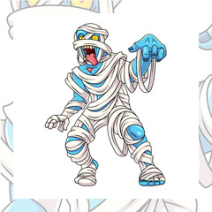 The mummy cartoon mascot character design