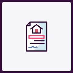 Abstract Home Loan Document Icon Graphic for Real Estate Marketing