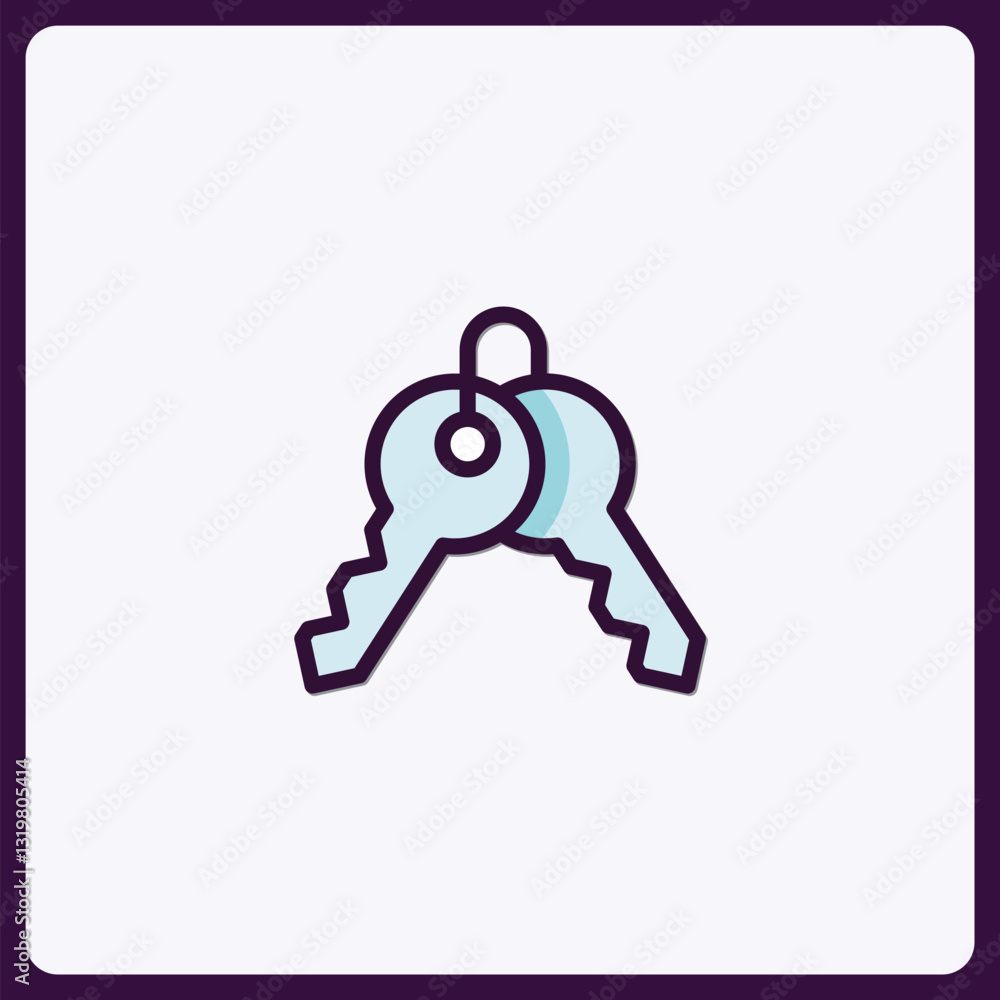 Poster modern key icon design for security, access, and property concepts