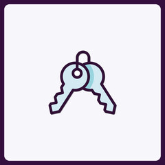 Modern key icon design for security, access, and property concepts