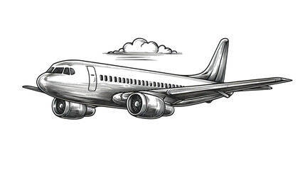 Fototapeta premium Airplane adventure cartoon aircraft with exaggerated wings in a sky scene creative clipart fun environment