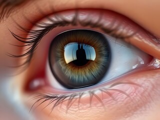 Naklejka premium Highly Detailed Digital Illustration of a Human Eye with Stunning Color and Reflection.
