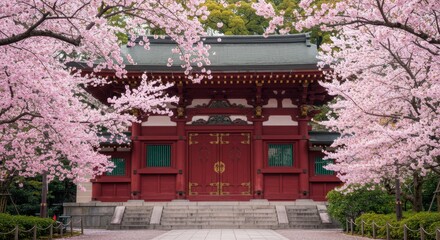 Fototapeta premium Japanese Temple Entrance with Intricate Carvings