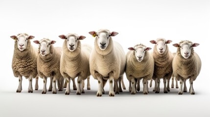 Fototapeta premium A photo of a flock of white sheep