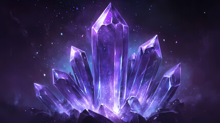 Forbidden eternity crystal texture with shimmering sapphire and amethyst hues for use in fantasy themed backgrounds mystical illustrations and enchanted design. Sapphire Shimmer. Illustration