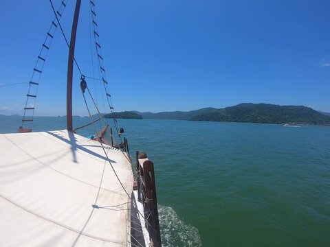 embarcacion, panoramica, brasil, islas, parati paraty, brazil, turismo