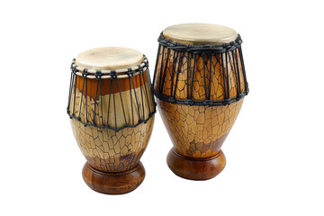 Authentic Cuban congas with beautifully crafted shells and vibrant coloring isolated on transparent background
