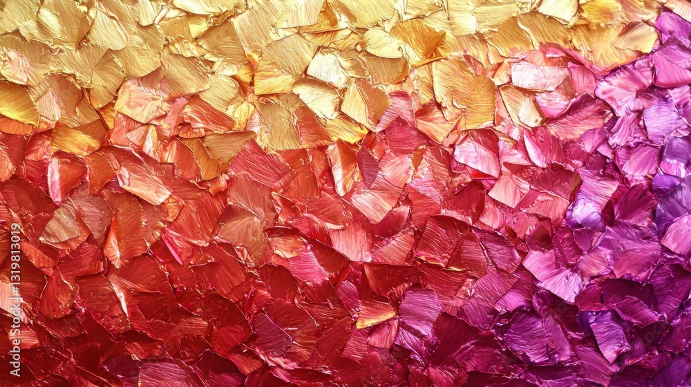 Poster a textured abstract artwork features a vivid gradient of warm colors, transitioning smoothly from or