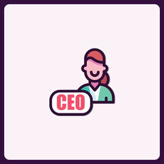 Illustration Featuring a Female CEO Character in a Modern Style Design