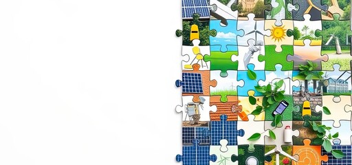 Green Energy Puzzle Sustainable Solutions Eco Friendly Technology Renewable Resources