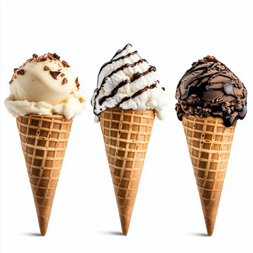 eis, creme, kegel, dessert, essen, eiscreme, s&uuml;ss, isoliert, freigestellt, wei&szlig;er, hintergrund, schko&ouml;ade, erdbeer, vanile, startciatella, eissorten, copyxspace, erk&auml;ltung, eiscreme, isoliert, praline