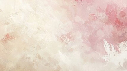 Fototapeta premium This artwork features a blend of soft pastel tones, primarily in pink and cream, creating a calm and inviting atmosphere. The gentle textures evoke serenity and warmth