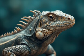 Obraz premium an iguana is standing on a branch