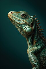 Fototapeta premium an iguana is standing on a dark background