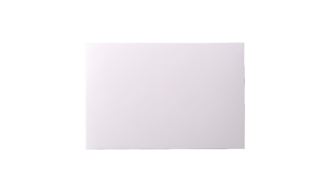 Sleek postcard mockup design white graphic template minimalist style eye-level professional branding