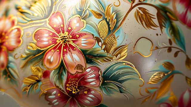 Detailaufnahme von Ostereiern und Blumen