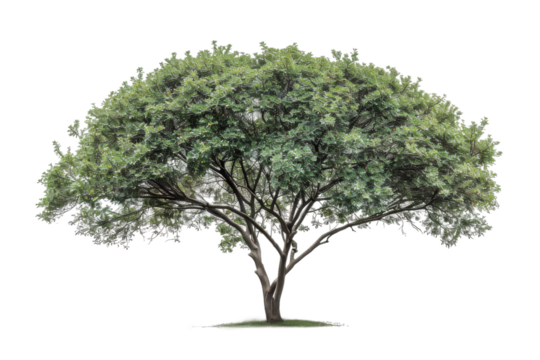 Douglas fir tree standing tall in a dense forest, displaying its unique conical shape isolated on transparent background