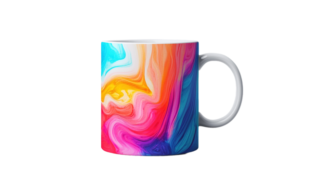 Vibrant abstract mug mockup creative design product photography artistic showcase