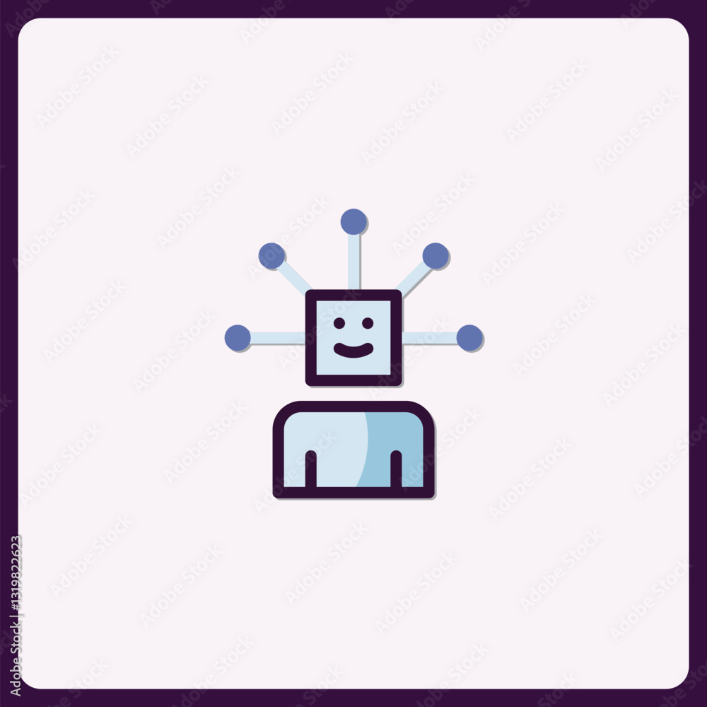 Poster abstract character icon symbolizing network or connection concept design