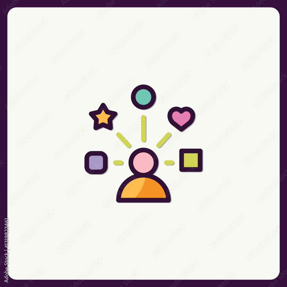 Poster connecting with ideas, interaction concept and networking abstract icon design