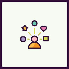 Connecting with Ideas, Interaction Concept and Networking Abstract Icon Design