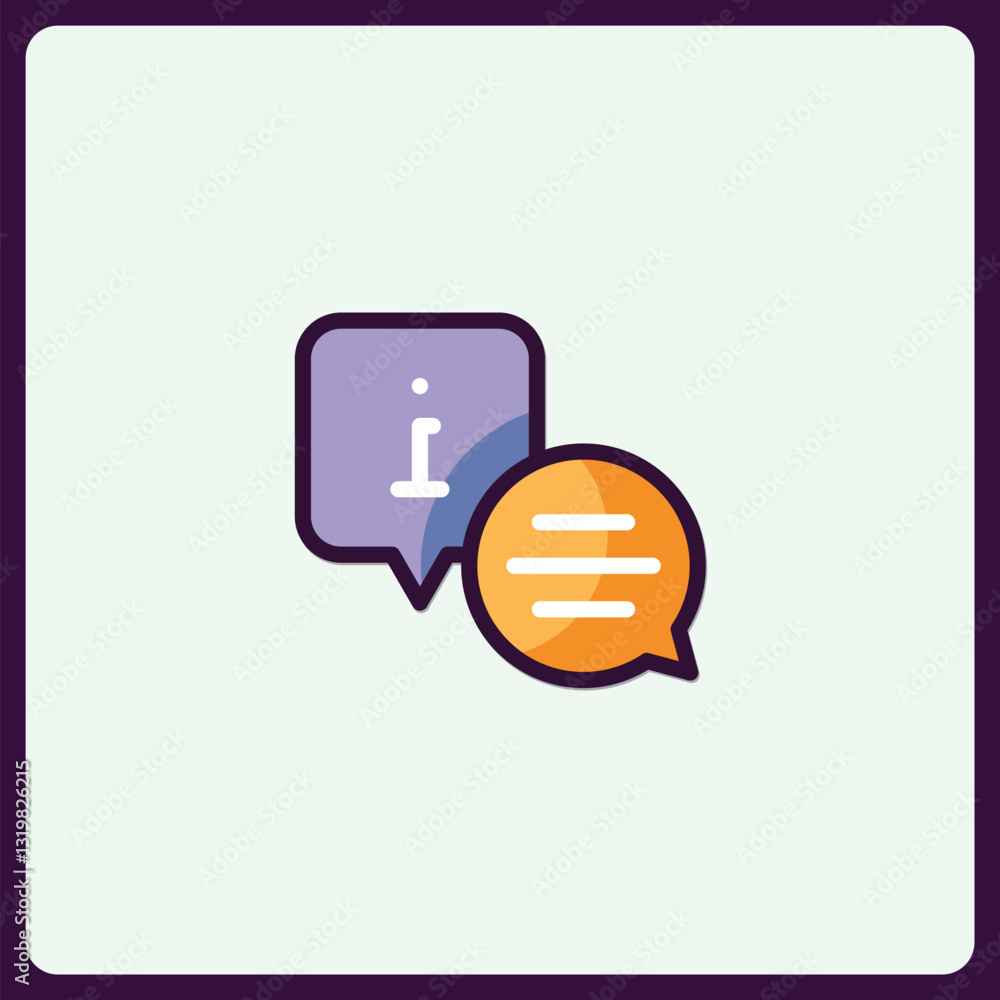 Poster modern information and chat bubbles vector icon representing communication