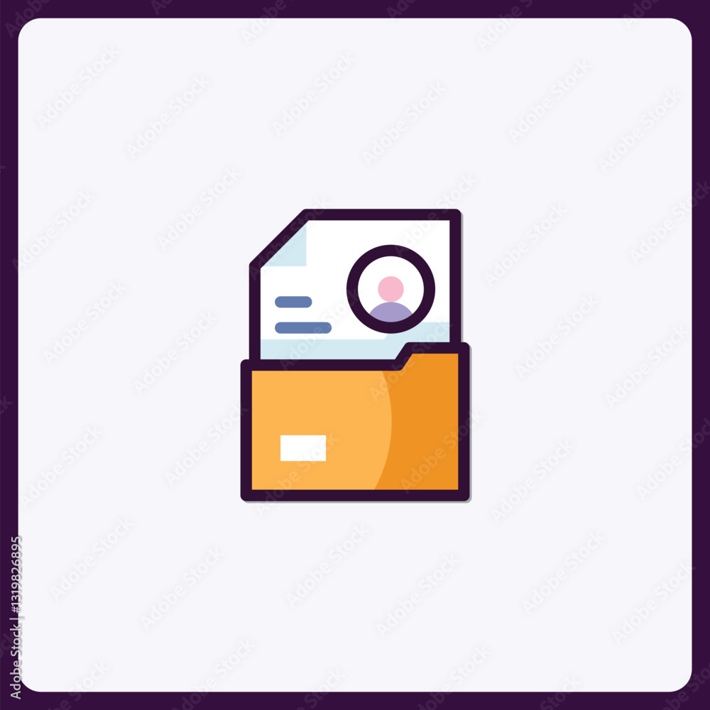 Poster stylish folder icon design representing documents and information management