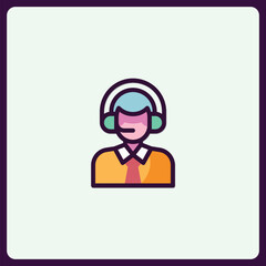 Stylized vector icon depicting a customer service representative or support