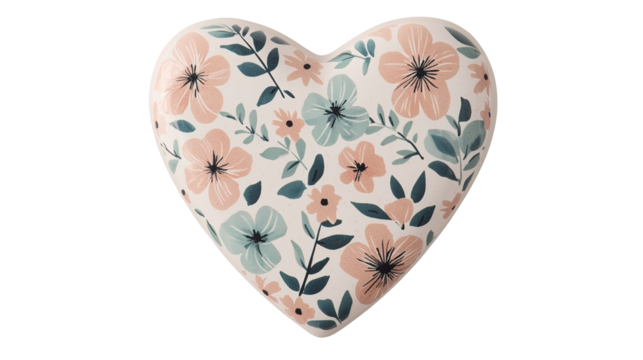 Charming floral heart clipart graphic design simple aesthetic digital art concept
