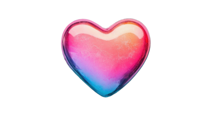 Heart-shaped sticker mockup white digital design minimalist background close-up view creative concept