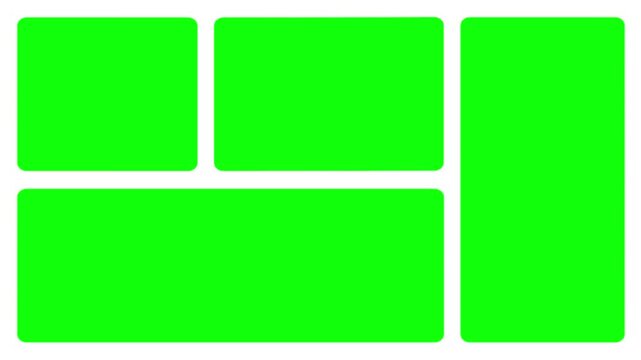 collage or grid green screen 4k animation Native Design elements, Simple bento grid UI layout design. trendy Geometry Futuristic grid animation