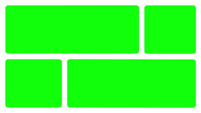 collage or grid green screen 4k animation Native Design elements, Simple bento grid UI layout design. trendy Geometry Futuristic grid animation