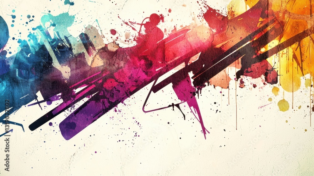 Aufkleber bright splashes of color blend together in an abstract design, illustrating creativity and energy. v