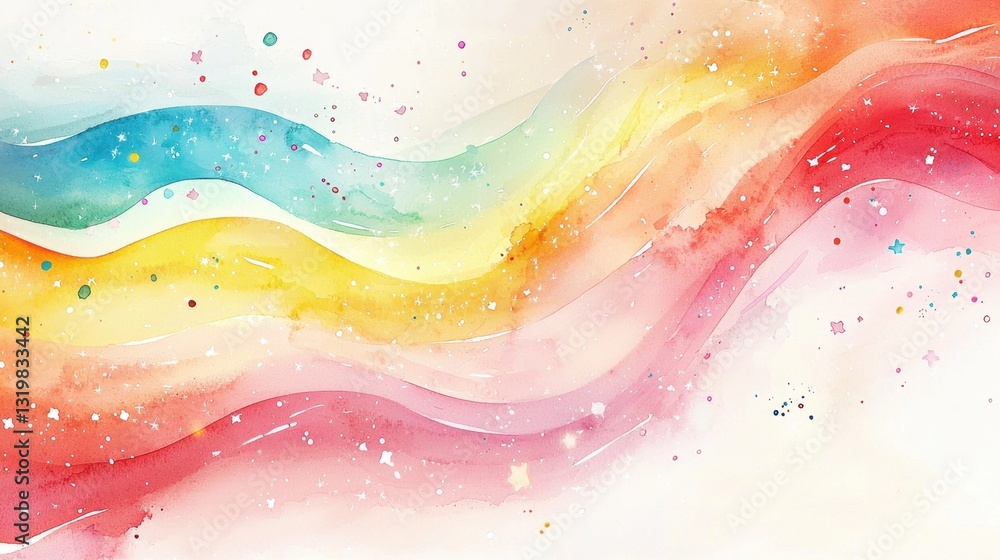Aufkleber a vibrant display of colorful waves flows across a light background, showcasing dynamic strokes of b