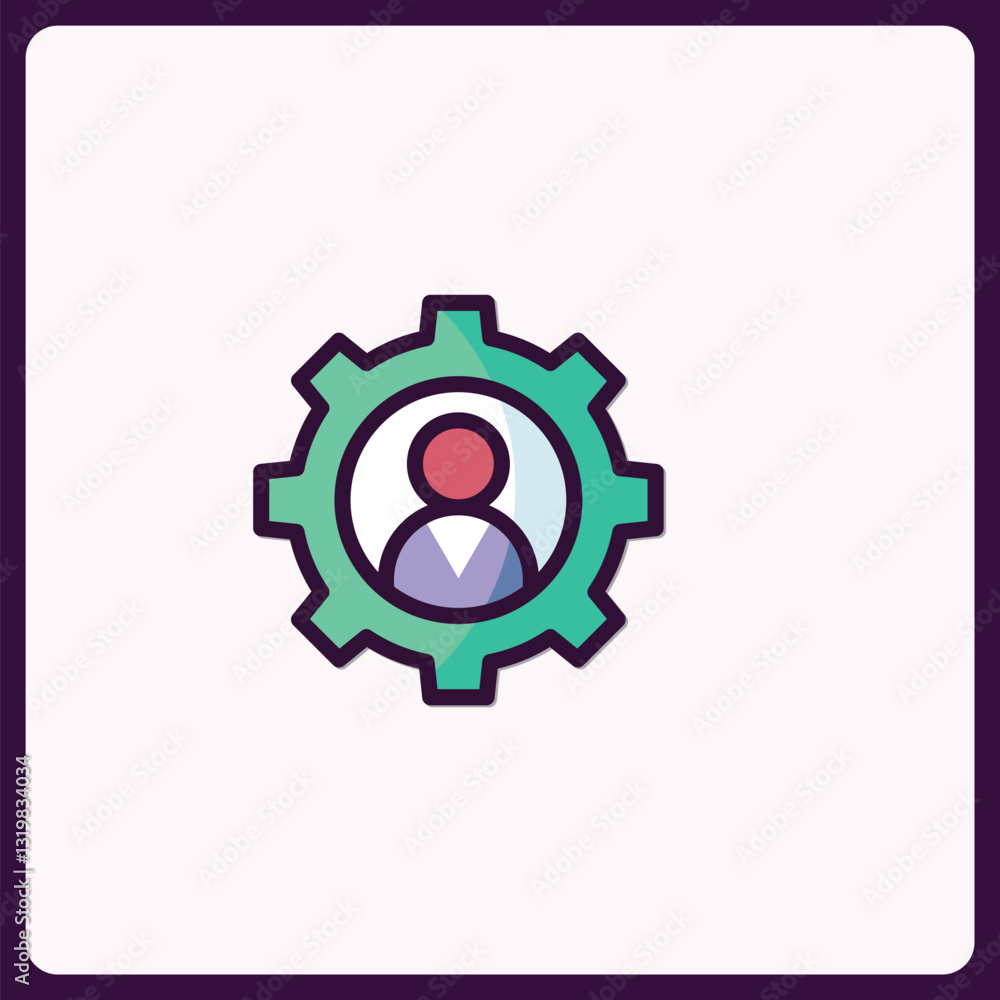 Poster human resources management configuration icon for settings and control