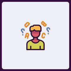 Conceptual icon depicting education challenges and learning difficulties