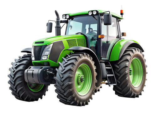 Fototapeta green tractor isolated on white